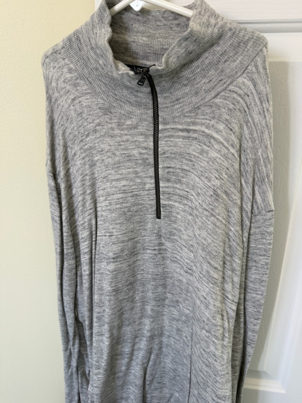 Heather Gray Half-Zip Roll Neck Sweater. New. Gap